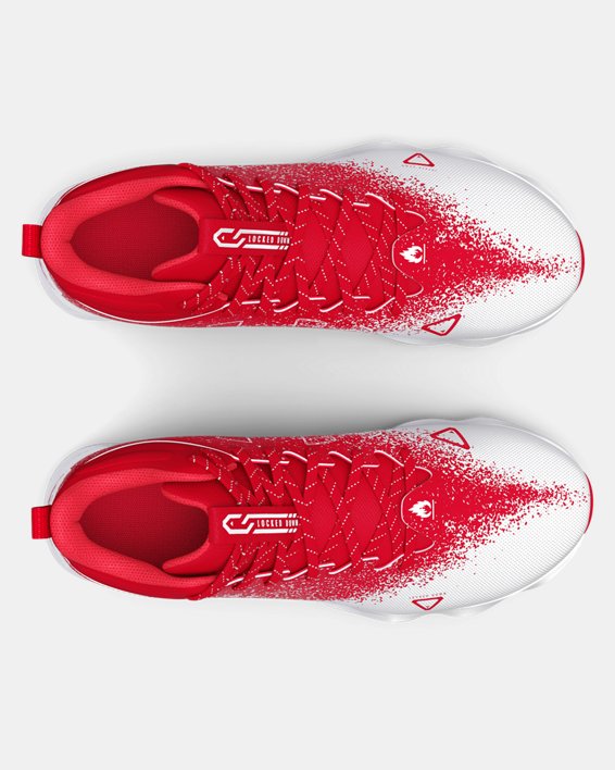 Boys' UA Spotlight Franchise RM 2.0 Jr. Football Cleats, Red, pdpMainDesktop image number 2